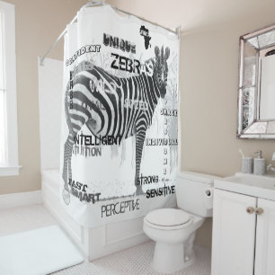 Zebras-Typografie Duschvorhang