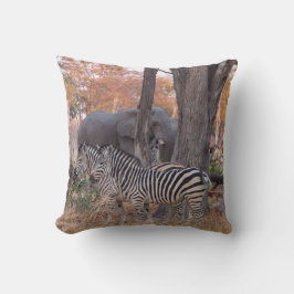 Zebras und Elefanten-Kissen Kissen