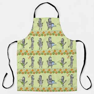 Zebras und Früchte Nahtloses Muster Schürze