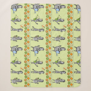 Zebras und Früchte Nahtloses Muster Sherpadecke