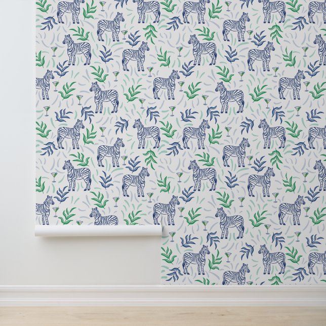 Zebras und Martinis White Tapete (Anwendung)