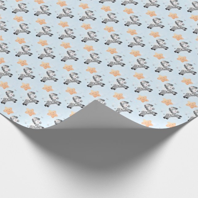 Zebras und Stars Umschlagpapier Geschenkpapier (Ecke)