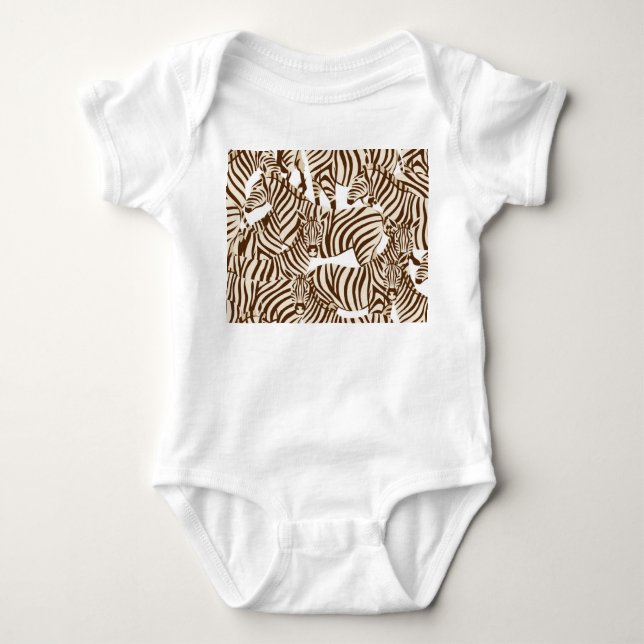 Zebras, wilde Savanne, nahtlose Muster Baby Strampler (Vorderseite)