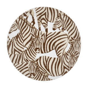 Zebras, wilde Savanne, nahtlose Muster Schneidebrett