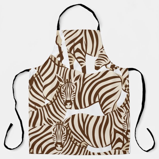 Zebras, wilde Savanne, nahtlose Muster Schürze (Vorderseite)