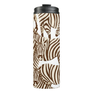 Zebras, wilde Savanne, nahtlose Muster Thermosbecher