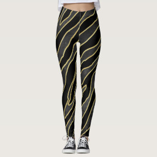 Zebrastreifen: Abstraktes Monochrom Nahtlos. Leggings