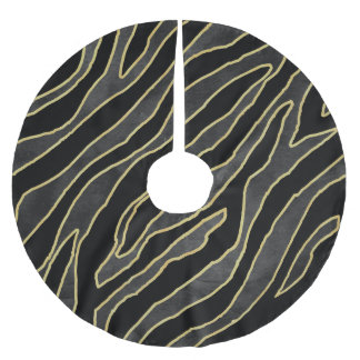 Zebrastreifen: Abstraktes Monochrom Nahtlos. Polyester Weihnachtsbaumdecke
