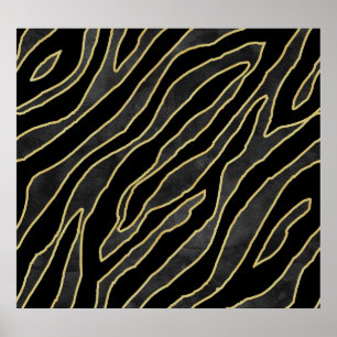 Zebrastreifen: Abstraktes Monochrom Nahtlos. Poster