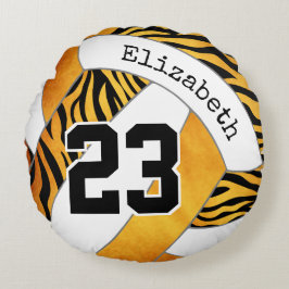 Zebrastreifen aus personalisiertem Volleyball Rundes Kissen