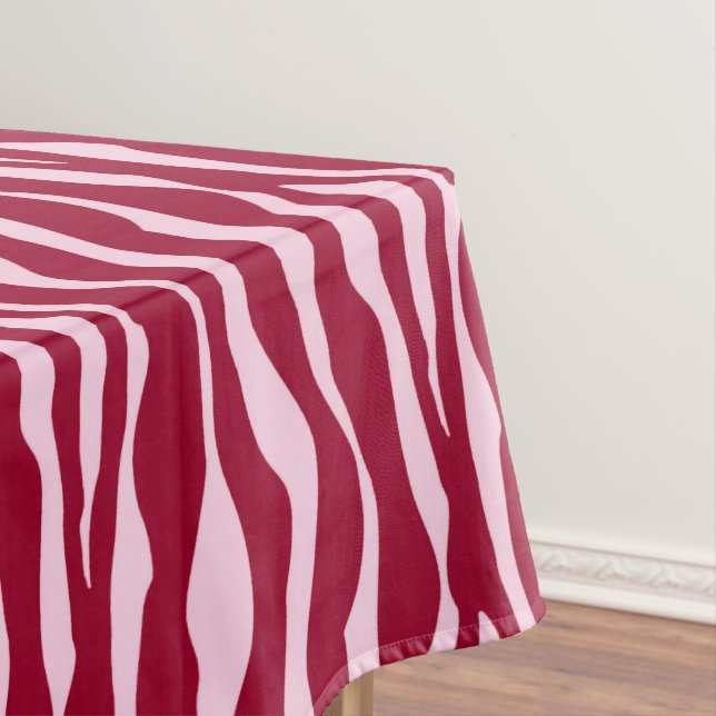 Zebrastreifen - Burgund und Rosa Tischdecke (Beispiel)