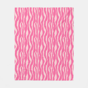 Zebrastreifen - Fuchsien und hellrosa Fleecedecke