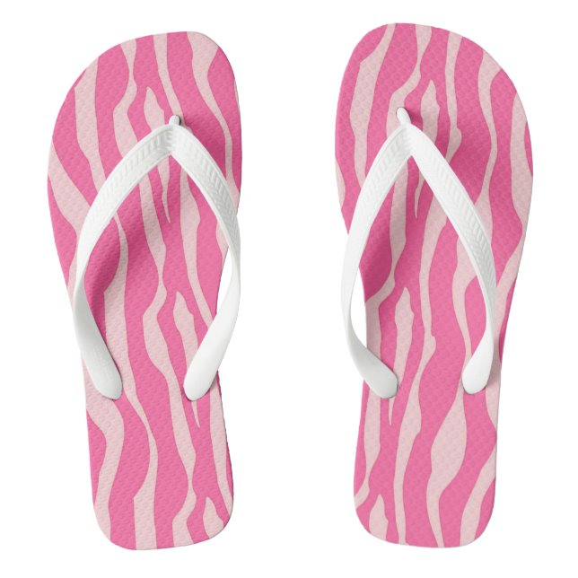 Zebrastreifen - Fuchsien und hellrosa Flip Flops (Fußbett)