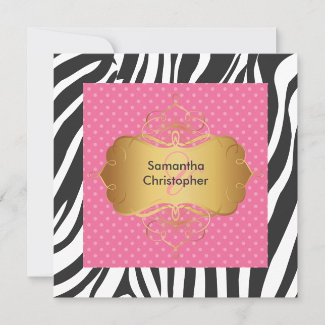 Zebrastreifen/Hochzeitseinladungen Einladung (Vorderseite)