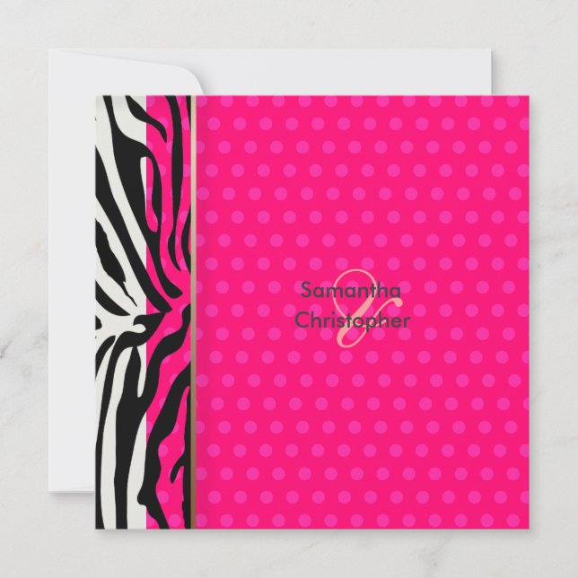 Zebrastreifen/Hochzeitseinladungen/Polka-Punkte Einladung (Vorderseite)