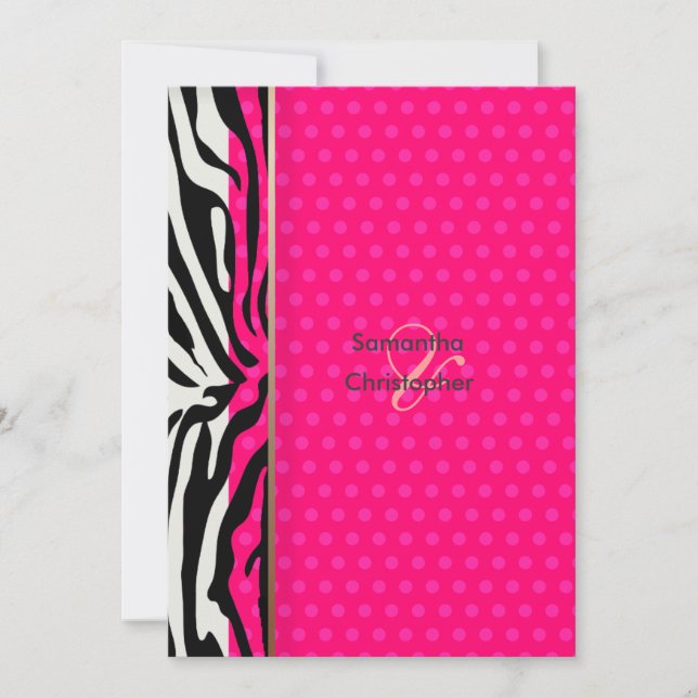 Zebrastreifen/Hochzeitseinladungen/Polka-Punkte Einladung (Vorderseite)