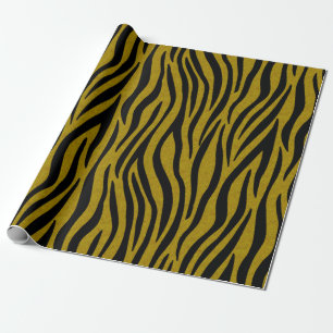 Zebrastreifen im Safari-Stil Schwarz und Braun Geschenkpapier