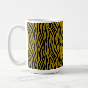 Zebrastreifen im Safari-Stil Schwarz und Braun Kaffeetasse
