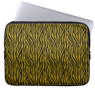 Zebrastreifen im Safari-Stil Schwarz und Braun Laptopschutzhülle