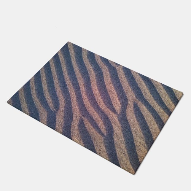 Zebrastreifen im Sand-Foto Fußmatte (Schrägansicht)
