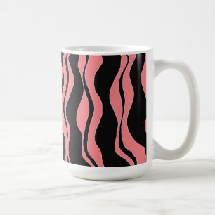 Zebrastreifen in Schwarz und Rosa Kaffeetasse