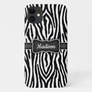 Zebrastreifen in Schwarz und Weiß mit Namplate Case-Mate iPhone Hülle
