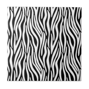 Zebrastreifen in schwarz-weißem Pelzeffekt Fliese