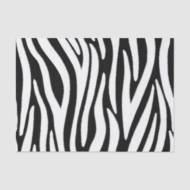 Zebrastreifen in schwarz-weißem Pelzeffekt Seidenpapier (Vorderseite)