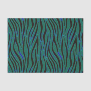 Zebrastreifen in schwarzem und grünem Safari-Druck Seidenpapier