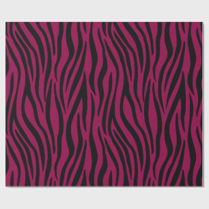 Zebrastreifen in schwarzem und magentafarbenem Saf Geschenkpapier