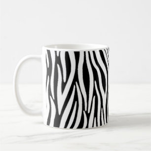 Zebrastreifen in schwarzem und weißem Fell-Effekt Kaffeetasse