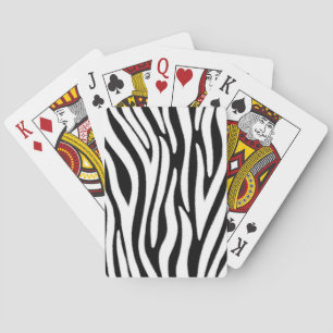 Zebrastreifen in schwarzem und weißem Fell-Effekt Spielkarten