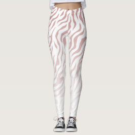 Zebrastreifen in Weiß und Rosa: Stilvolle Leggings