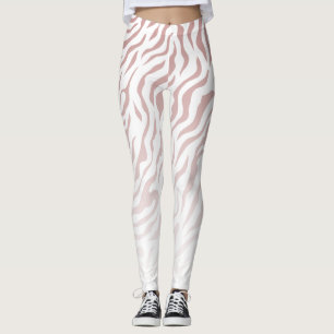 Zebrastreifen in Weiß und Rosa: Stilvolle Leggings