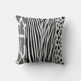 Zebrastreifen-Kissen aus schwarzem und weißem Tier Kissen