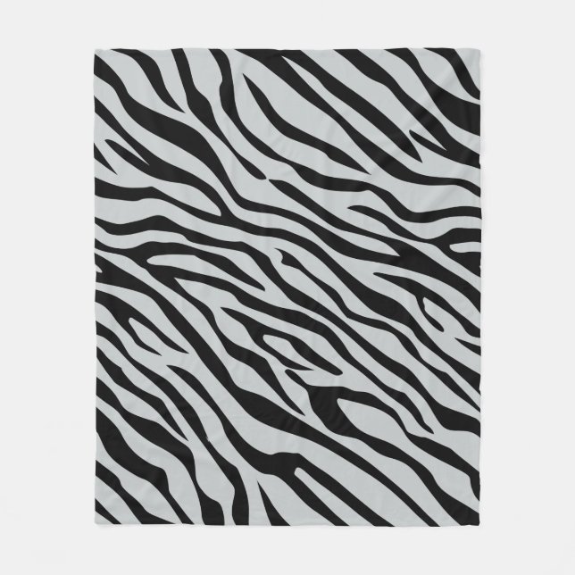 Zebrastreifen Klicken Sie, um die Farbe Grau anzup Fleecedecke (Vorderseite)