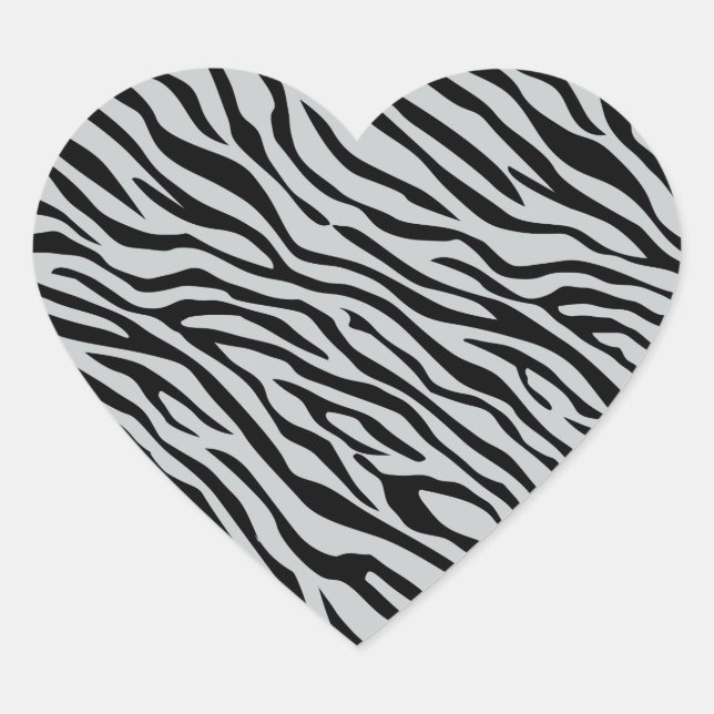 Zebrastreifen Klicken Sie, um die Farbe Grau anzup Herz-Aufkleber (Vorderseite)