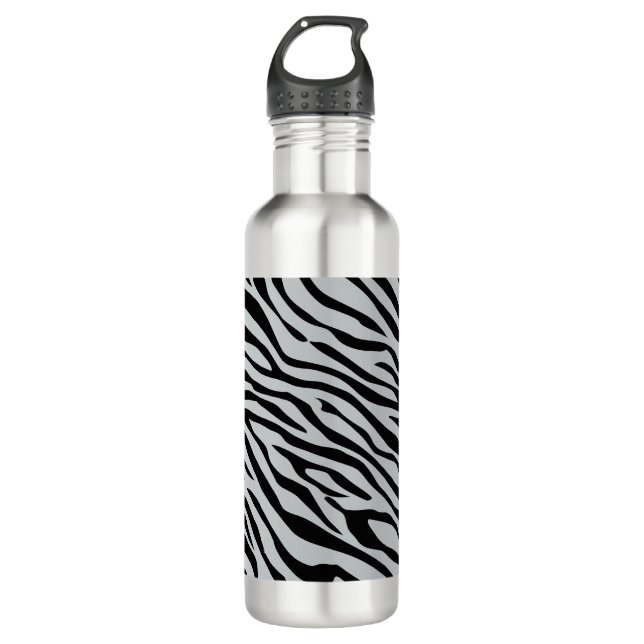 Zebrastreifen Klicken Sie, um die Farbe Grau anzup Trinkflasche (Vorderseite)