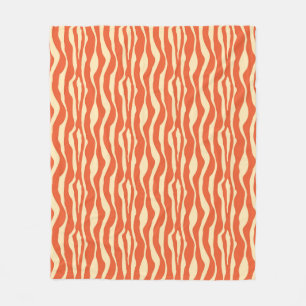 Zebrastreifen - Mandarin und leichte Orange Fleecedecke