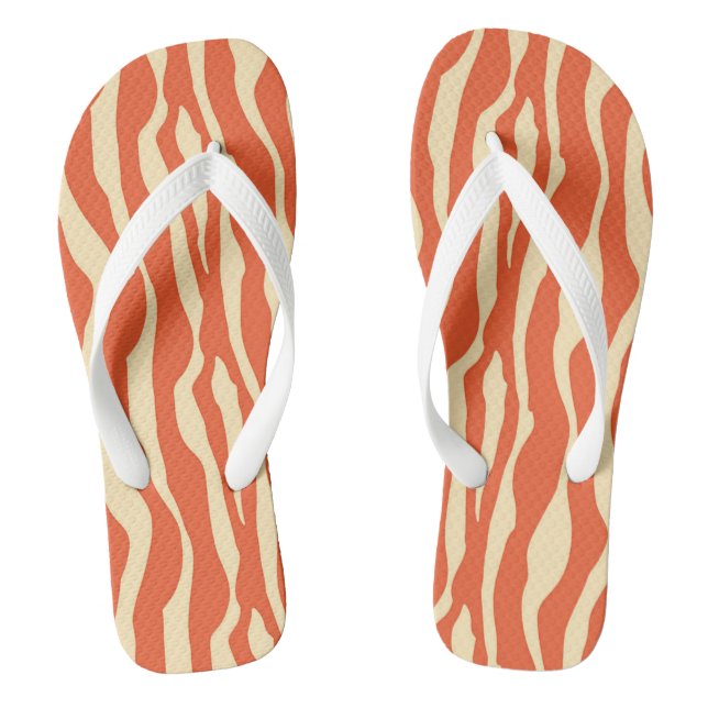 Zebrastreifen - Mandarin und leichte Orange Flip Flops (Fußbett)