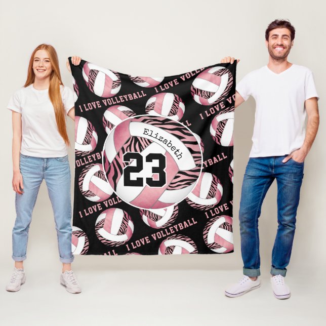 Zebrastreifen mit gürtelrosa personalisiertem Voll Fleecedecke (Beispiel)