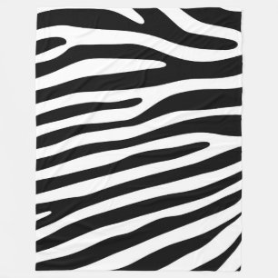Zebrastreifen Muster schwarz & weiß + Ihre Ideen Fleecedecke