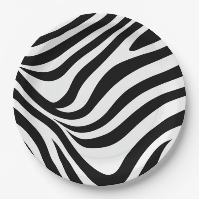 Zebrastreifen Pappteller (Vorderseite)