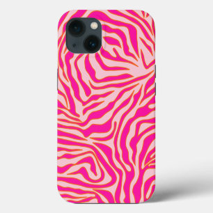 Zebrastreifen Pink Orange Wildtierdruck iPhone Hülle