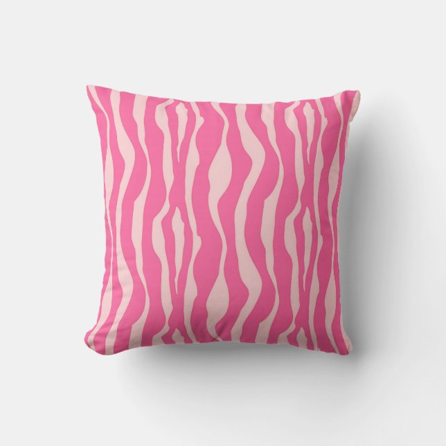 Zebrastreifen - pinkfarben und hellrosa kissen (Vorderseite)