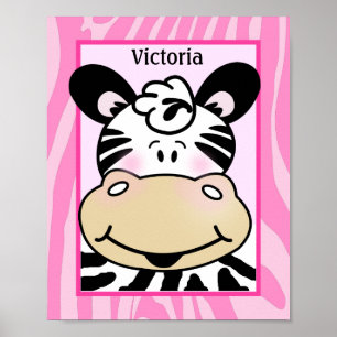 Zebrastreifen Rosa Individuelle Kinderzimmer-Kunst Poster