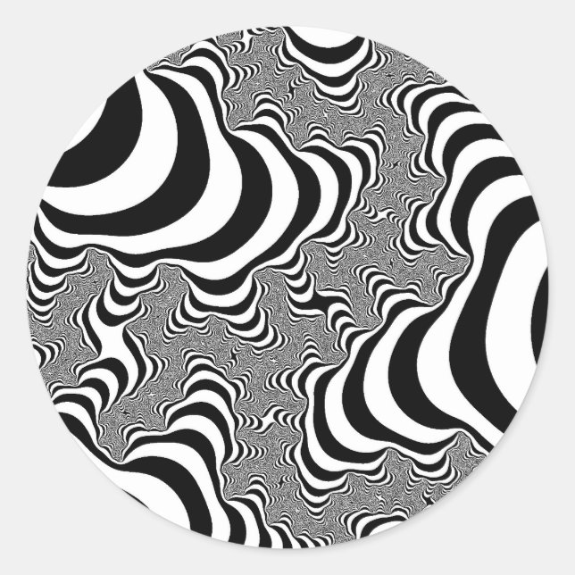 Zebrastreifen Runder Aufkleber (Vorderseite)