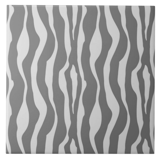 Zebrastreifen - Schatten von Grau Fliese (Vorderseite)