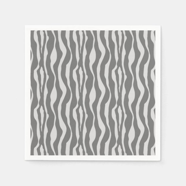 Zebrastreifen - Schatten von Grau Serviette (Vorderseite)