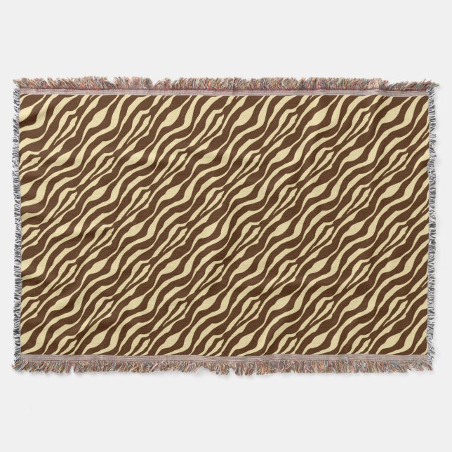 Zebrastreifen - Schokolade braun und Camel Tan Decke (Vorderseite)